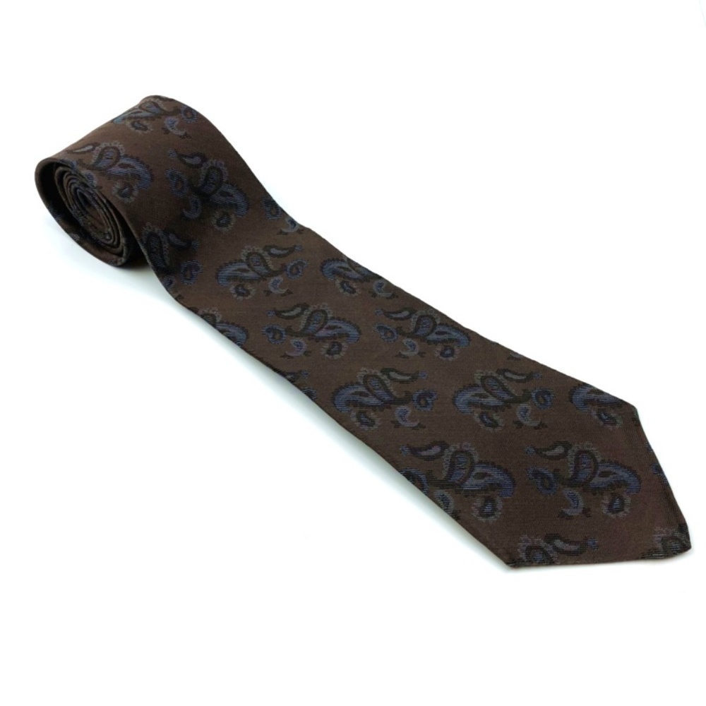 Vintage Valentino Pietro Brown Handmade Silk Tie
